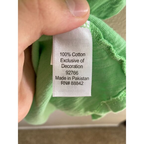 Woman Within Womens Mint Green Cotton Top 26/28 Crochet Neckline 100% cotton - Picture 6 of 7